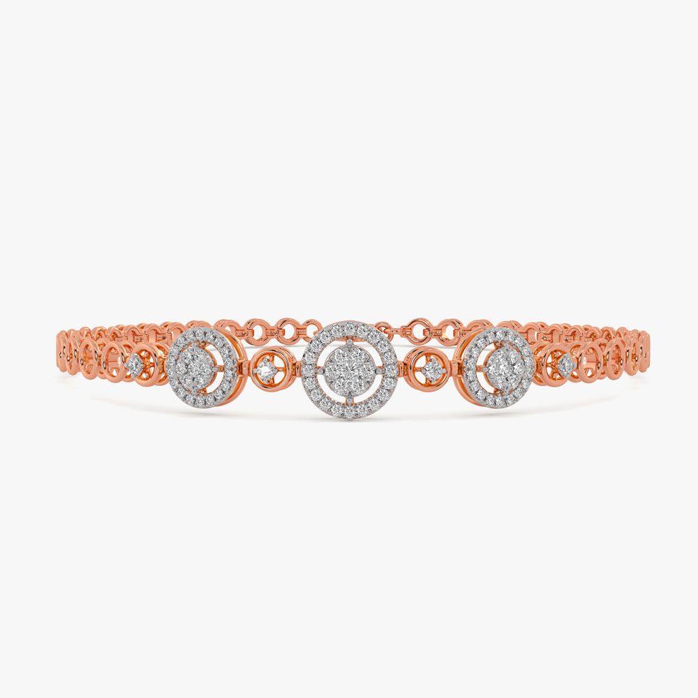 18KT Rose Gold Bracelet Embellished with Diamonds-All Jewellery-OBR21003-D300XAB