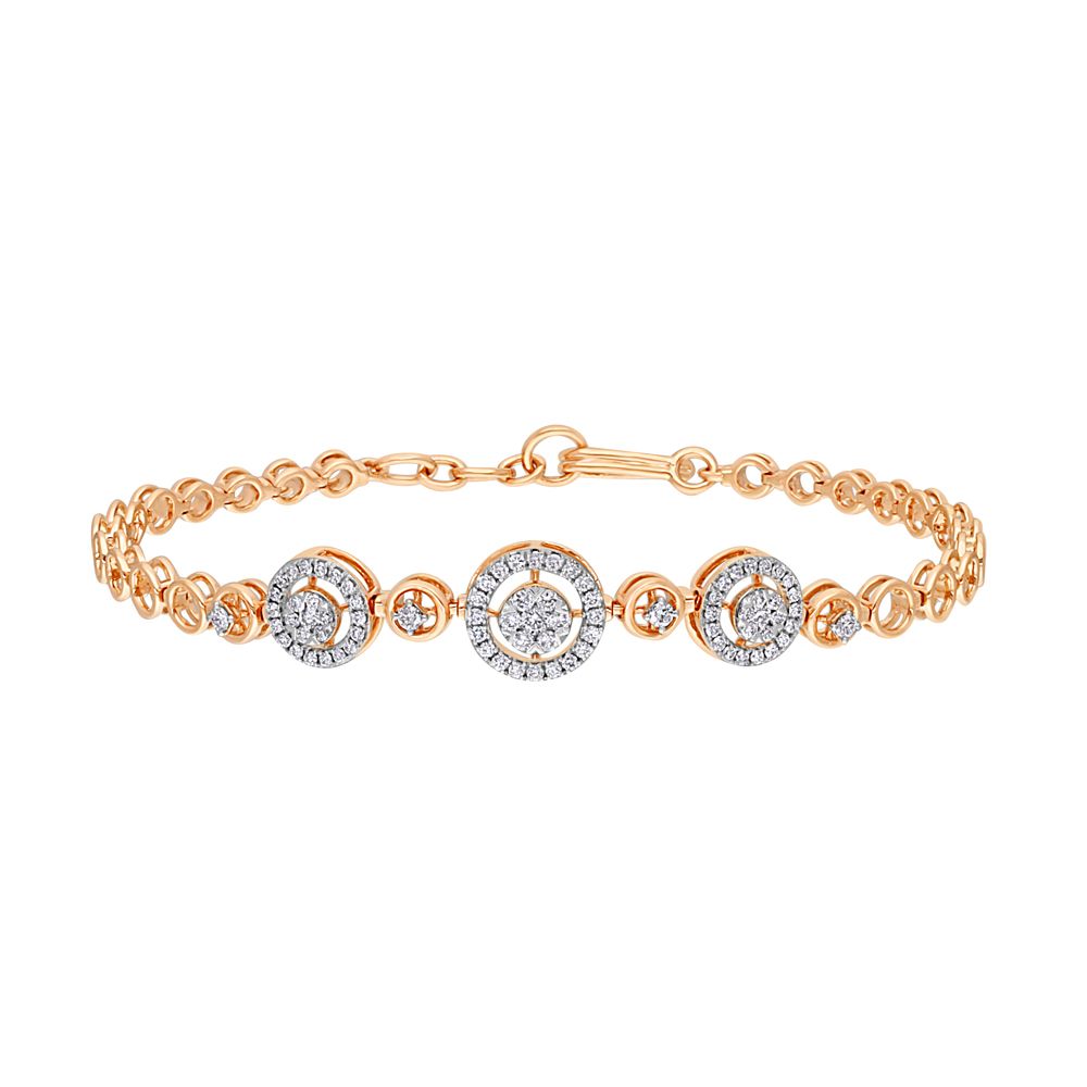 18KT Rose Gold Bracelet Embellished with Diamonds-All Jewellery-OBR21003-D300XAB
