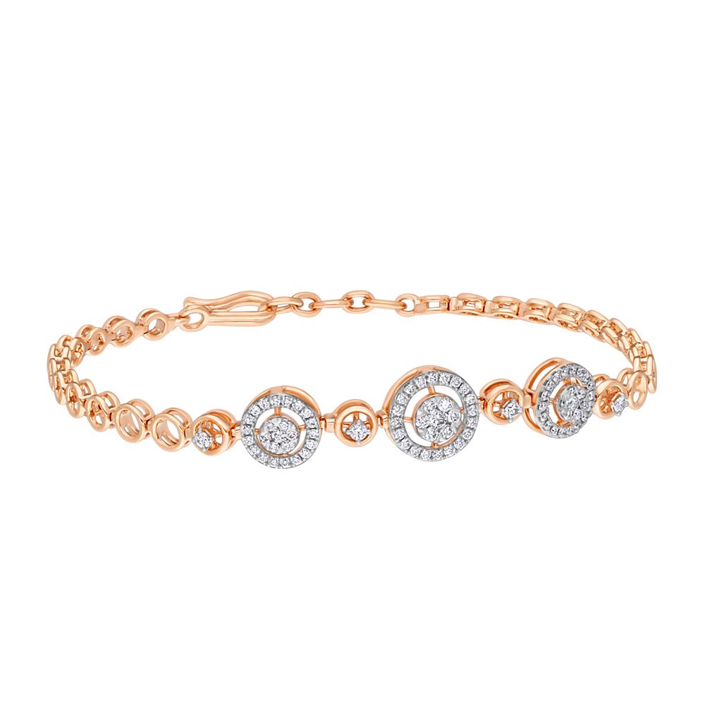 18KT Rose Gold Bracelet Embellished with Diamonds-All Jewellery-OBR21003-D300XAB