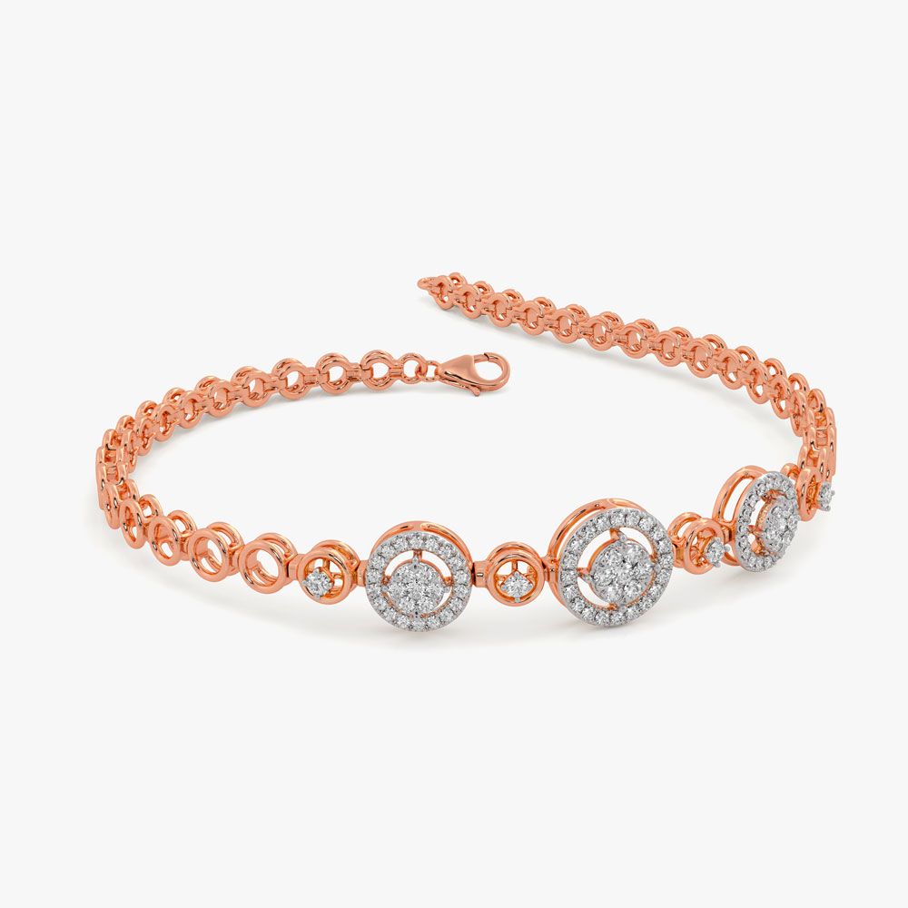 18KT Rose Gold Bracelet Embellished with Diamonds-All Jewellery-OBR21003-D300XAB