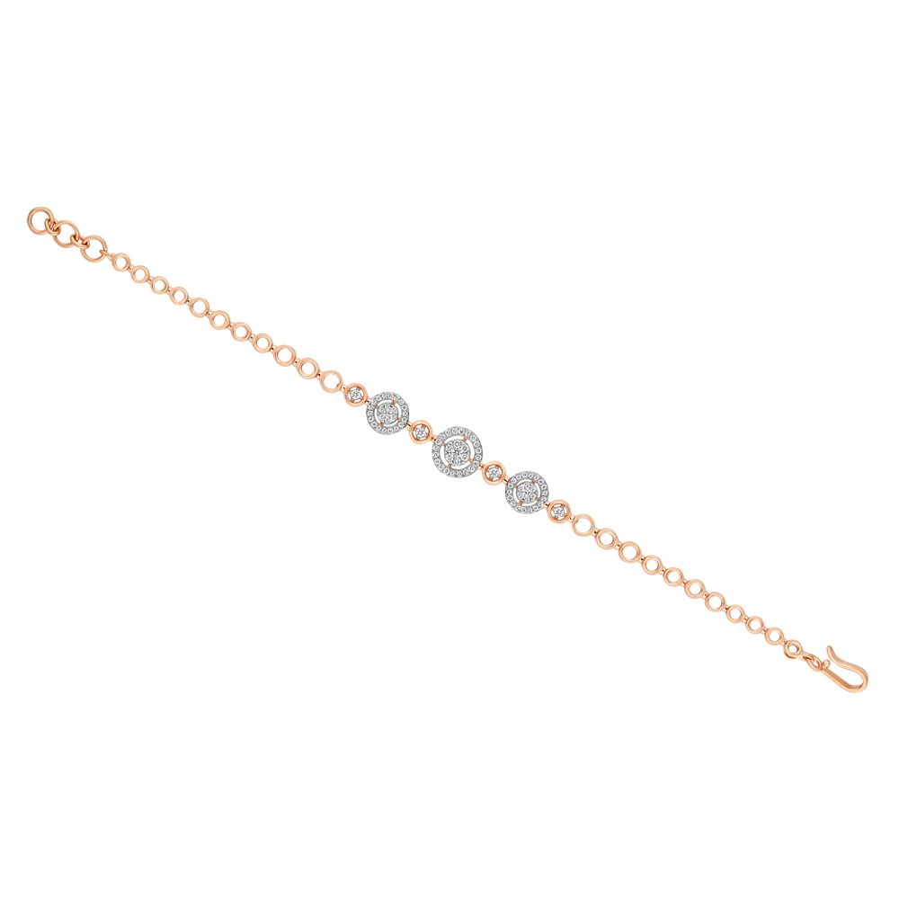 18KT Rose Gold Bracelet Embellished with Diamonds-All Jewellery-OBR21003-D300XAB