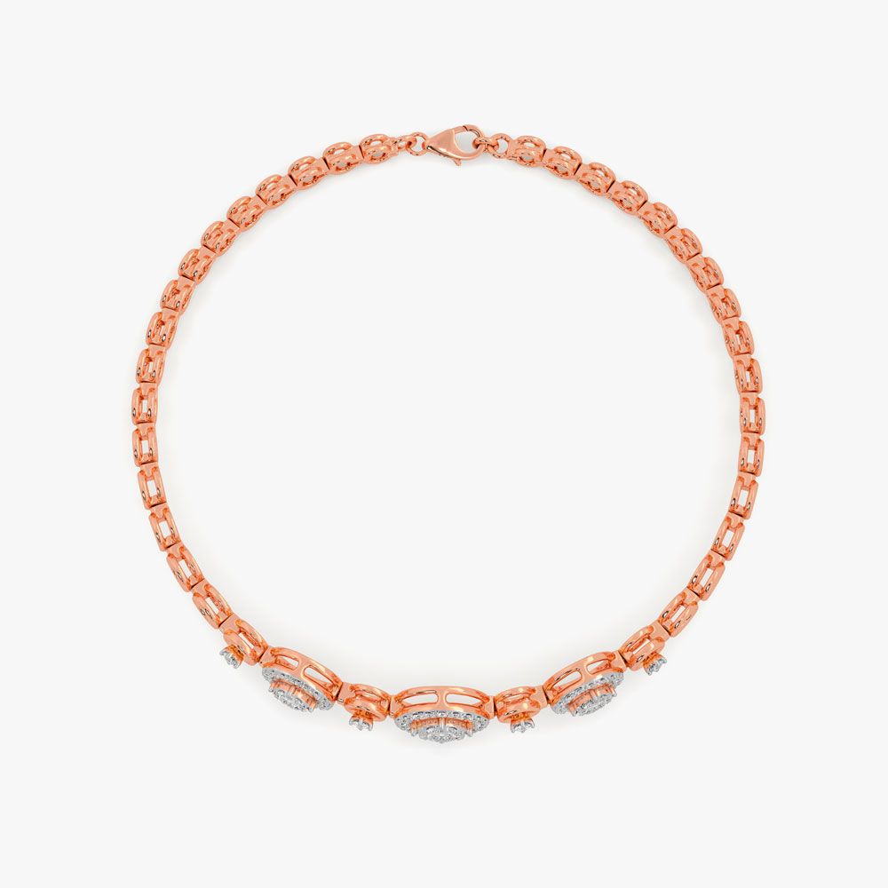 18KT Rose Gold Bracelet Embellished with Diamonds-All Jewellery-OBR21003-D300XAB