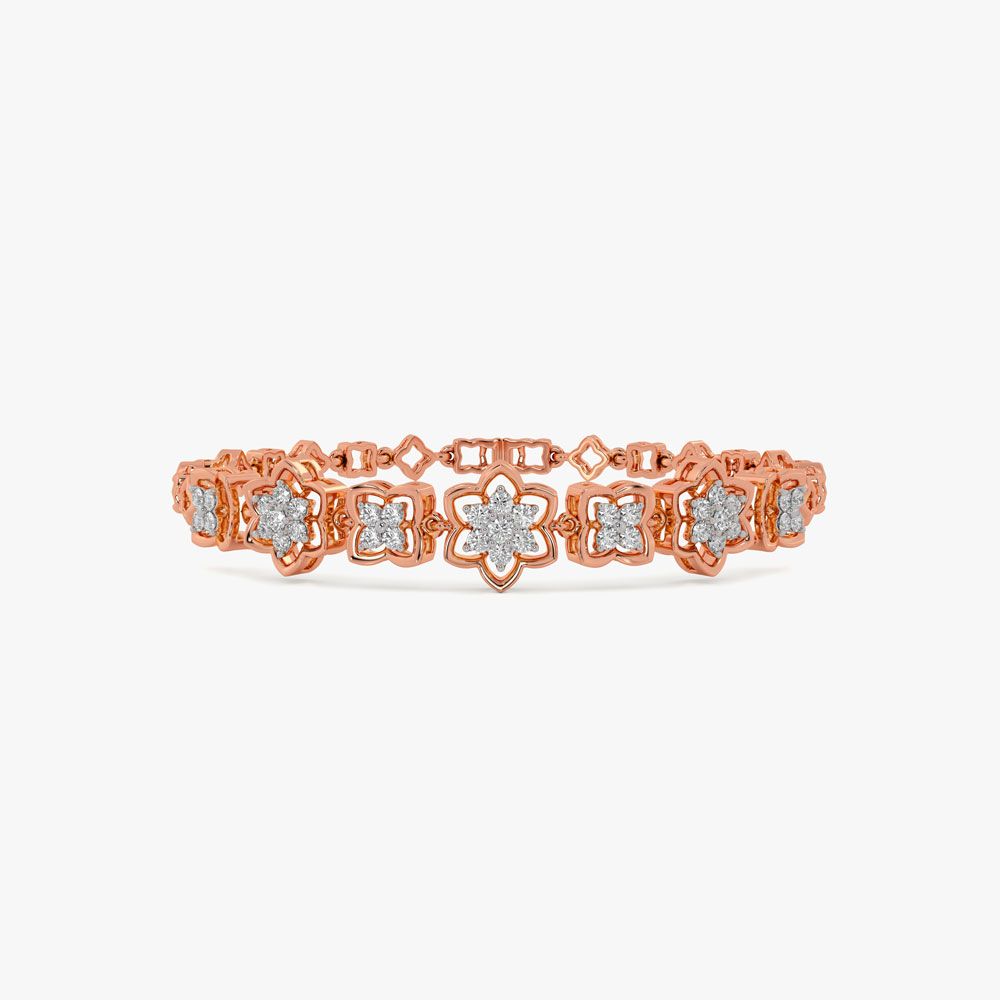 Striking Flower Chain Bracelet-Bracelets-OBR21005-D400XAC