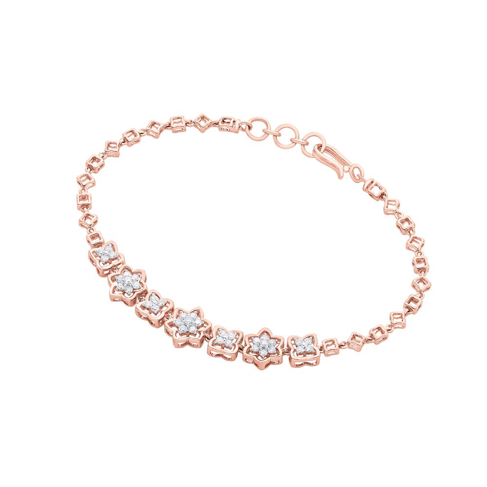 Striking Flower Chain Bracelet-Bracelets-OBR21005-D400XAC