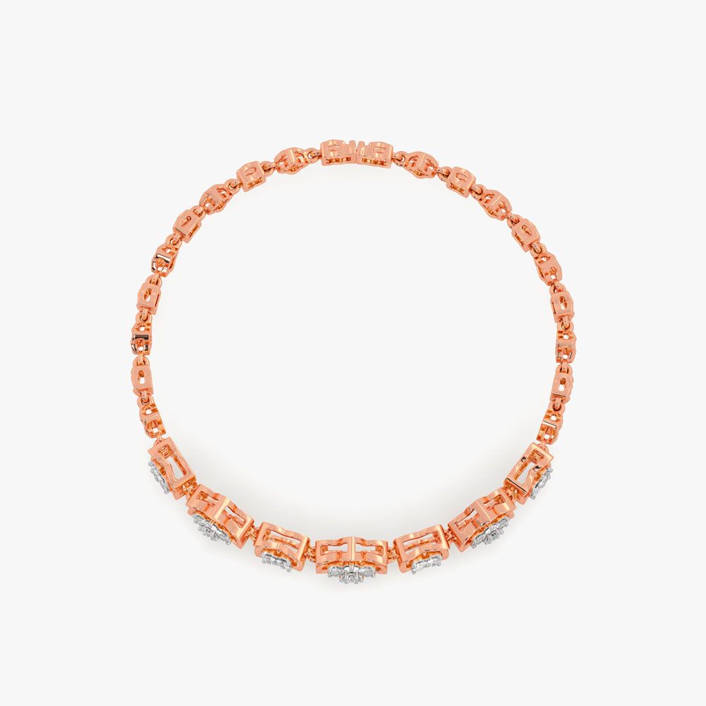 Striking Flower Chain Bracelet-Bracelets-OBR21005-D400XAC