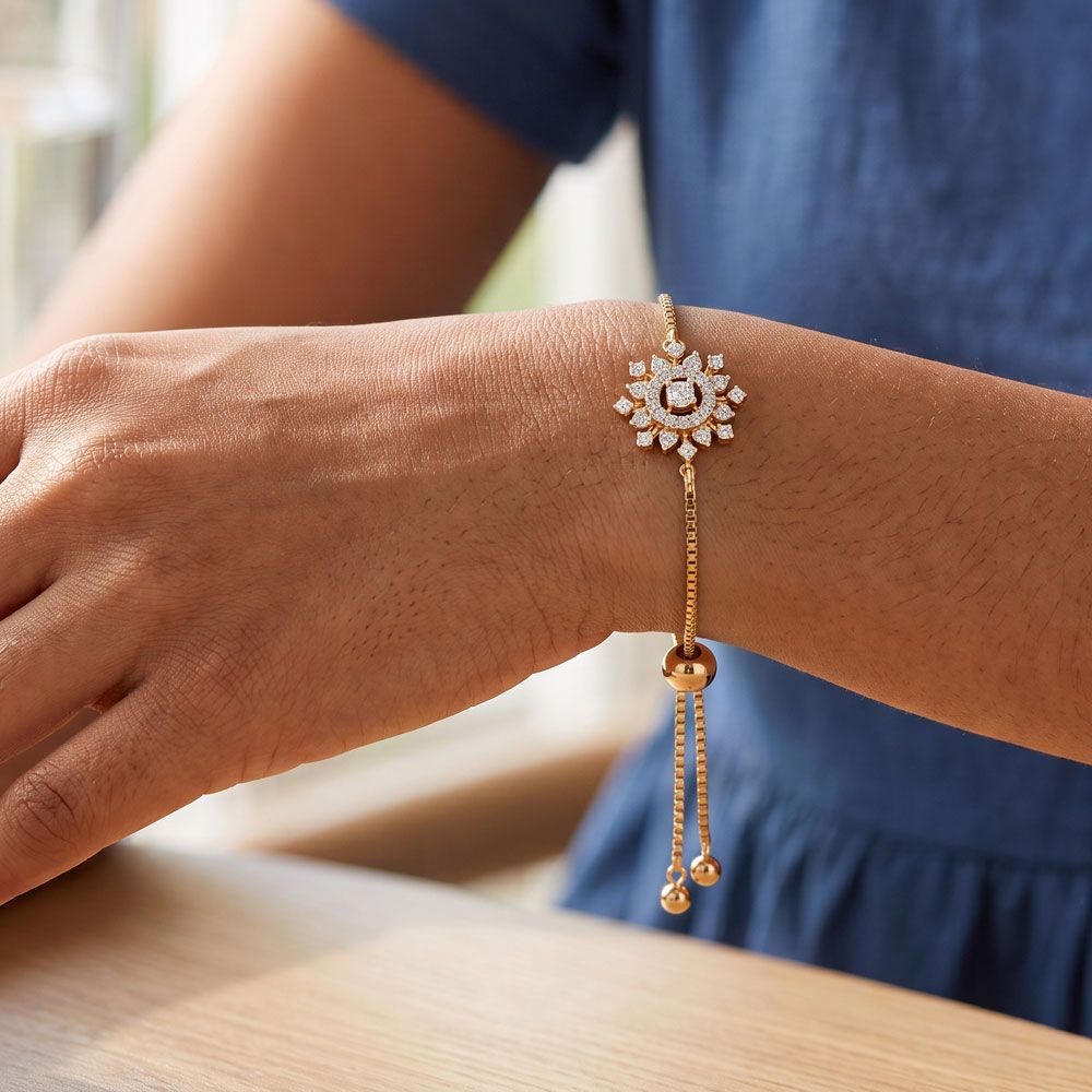 Filigree Bracelet in 18KT Yellow Gold-Bracelets-OBR23001-D400RHB