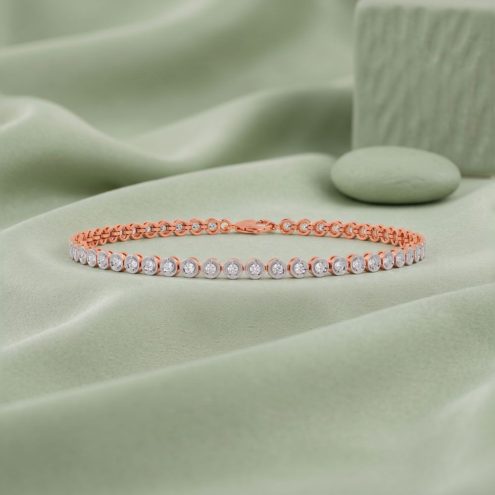 Stunning Rose Gold and Diamond Bracelet-All Jewellery-OBR23002-D400XJB