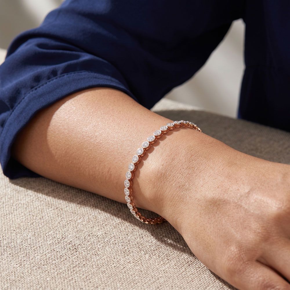Stunning Rose Gold and Diamond Bracelet-All Jewellery-OBR23002-D400XJB