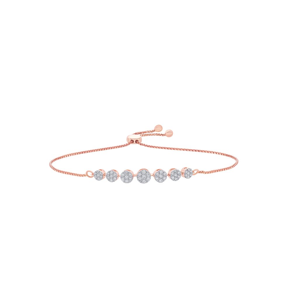 Glamorous Diamond Bracelet in Circular Design-Bracelets-OBR23005-D300XKB