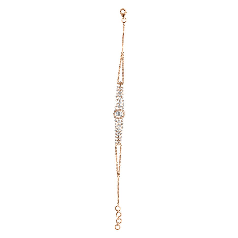 Contemporary Diamond and Rose Gold Bracelet-All Jewellery-OBR23008-D300XKB