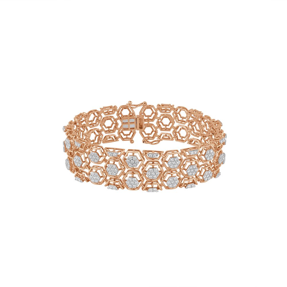 Alluring Diamond and Rose Gold Bracelet-All Jewellery-OBR23010-D300XAB