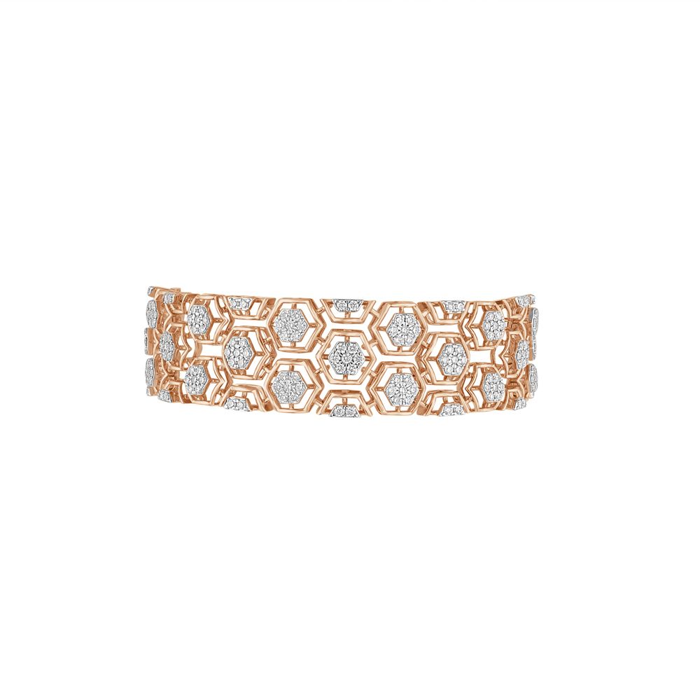 Alluring Diamond and Rose Gold Bracelet-All Jewellery-OBR23010-D300XAB