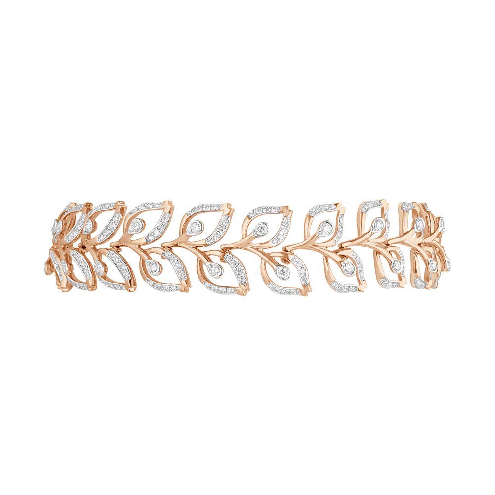 Stunning Leaf Diamond Bracelet-Bracelets-OBR23012