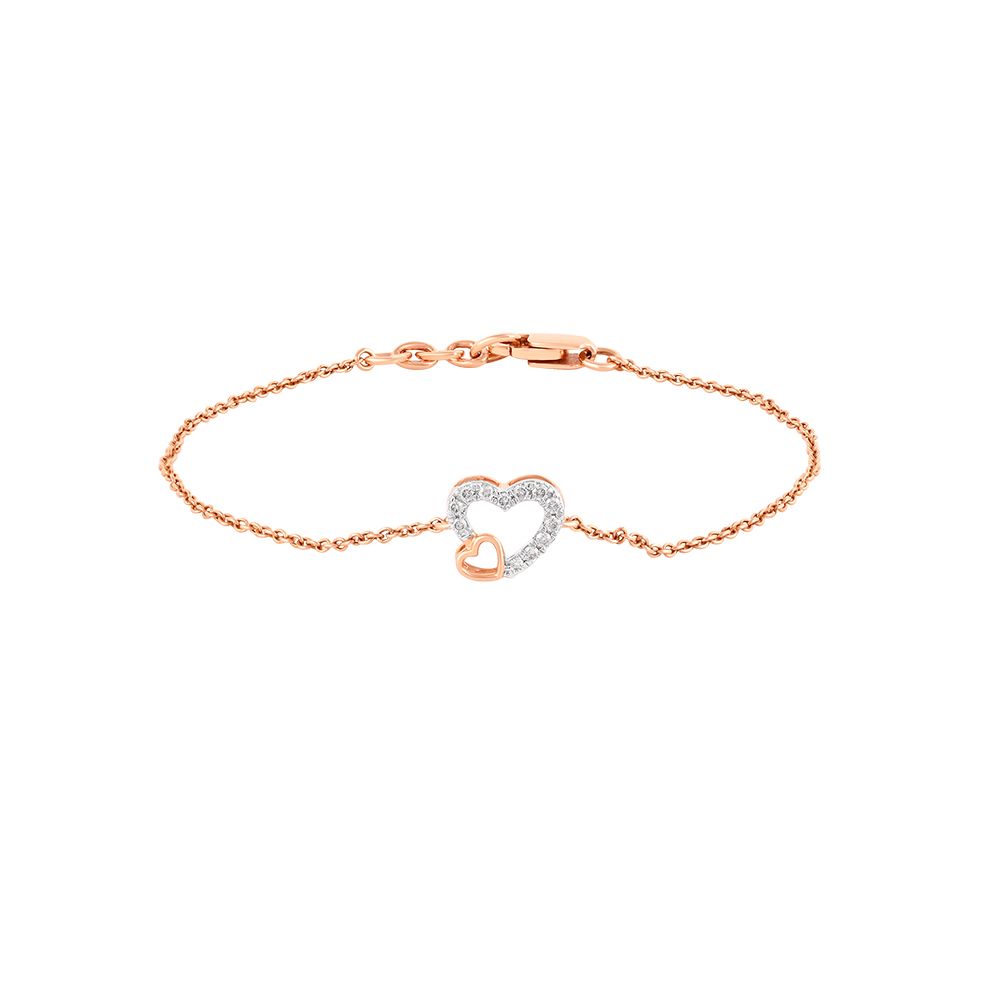 Heart Design Diamond Bracelet-Bracelets-OBR23S01