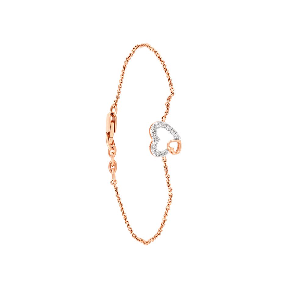 Heart Design Diamond Bracelet-Bracelets-OBR23S01