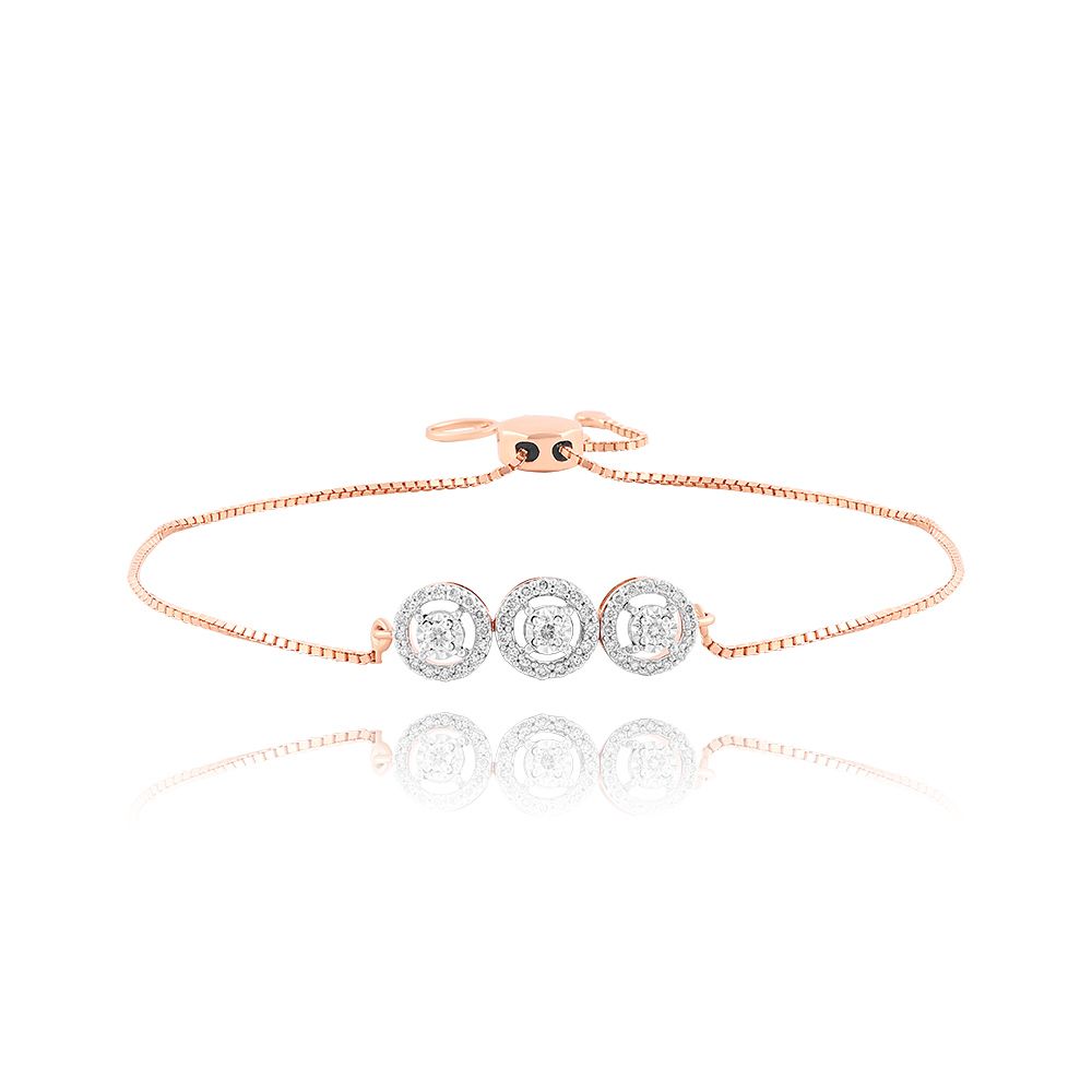 Elegant Diamond Rose Gold Bracelet-Bracelets-OBR24A19-D900XKC