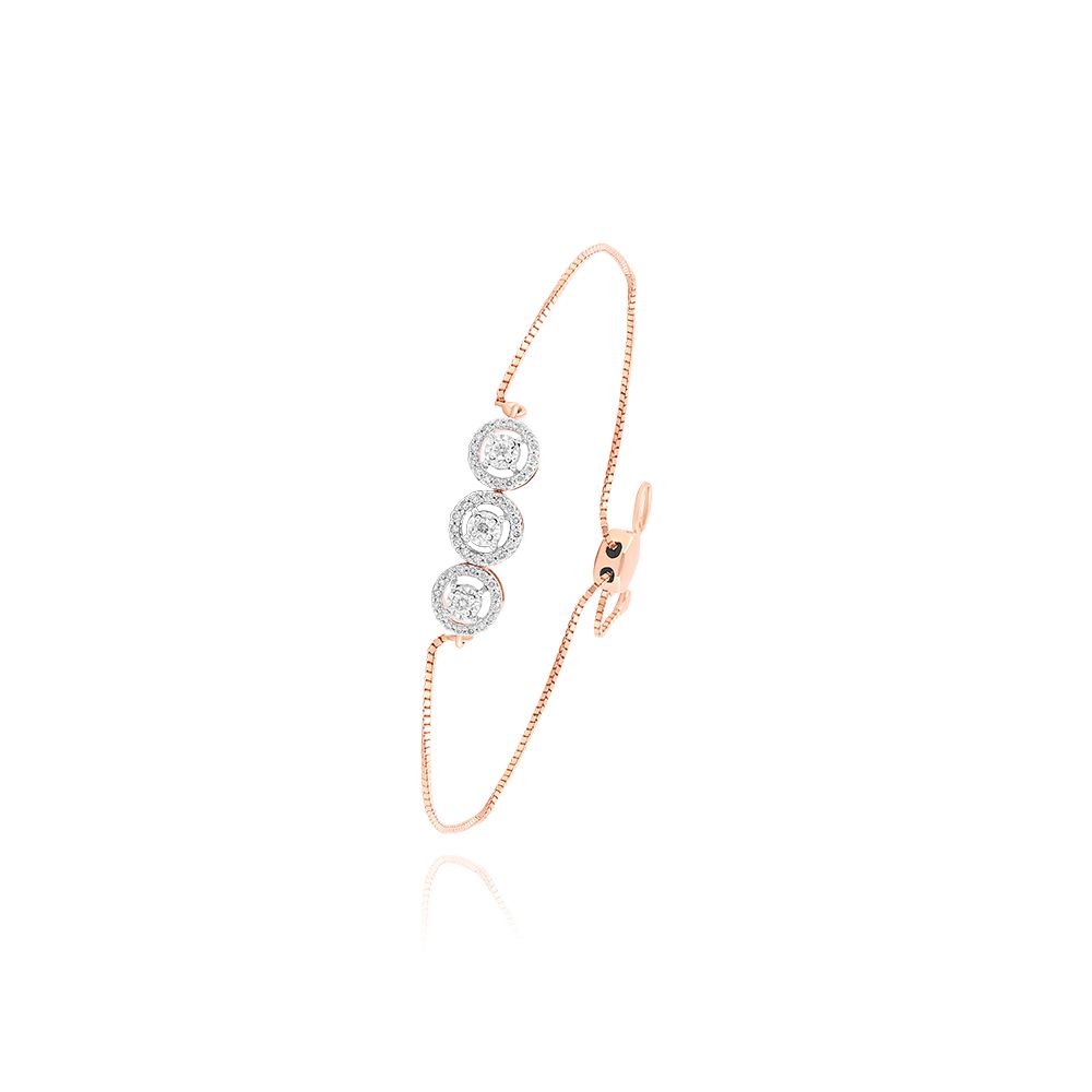 Elegant Diamond Rose Gold Bracelet-Bracelets-OBR24A19-D900XKC