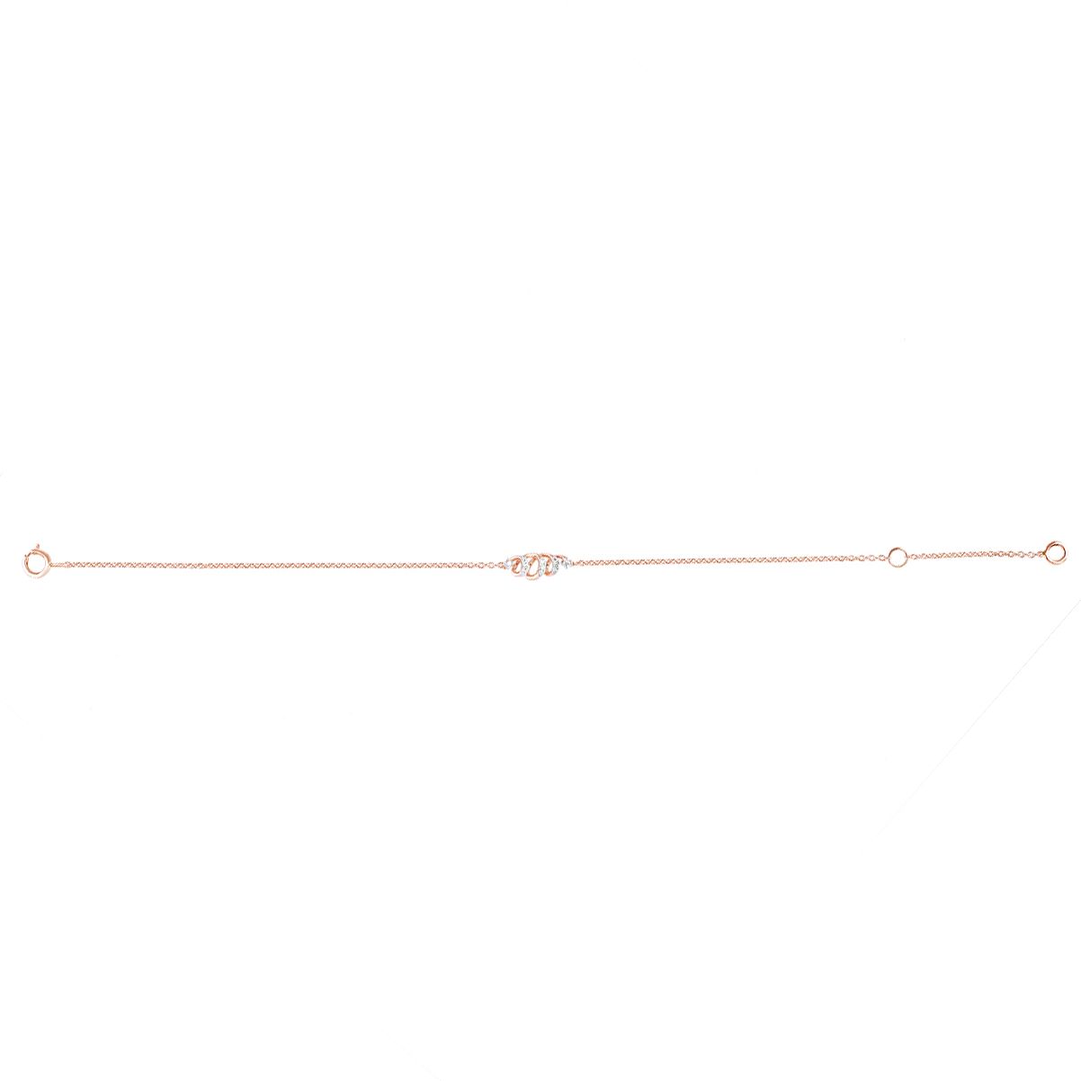 Delicate Rose Gold and Diamond Chain Bracelet-All Jewellery-OBR24S01