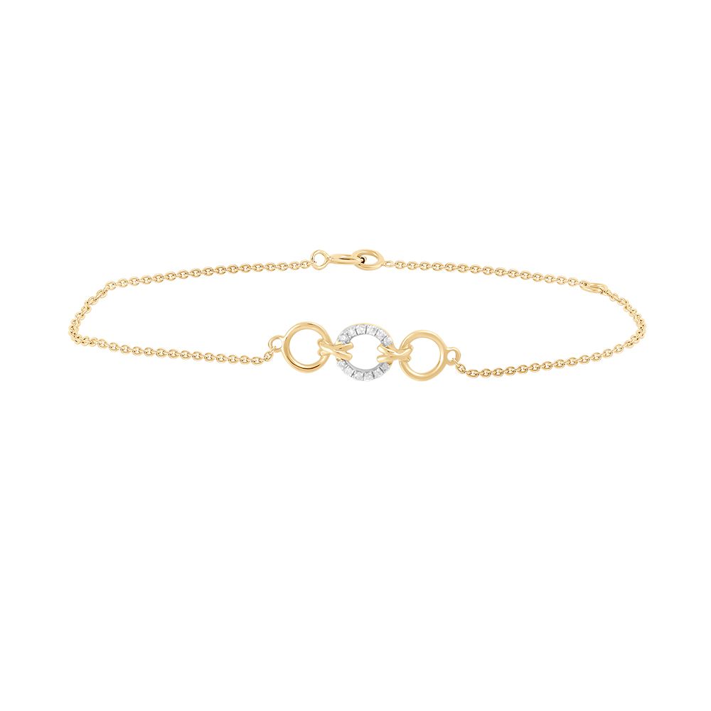Circle Design Diamond and Yellow Bracelet-Bracelets-OBR24S02