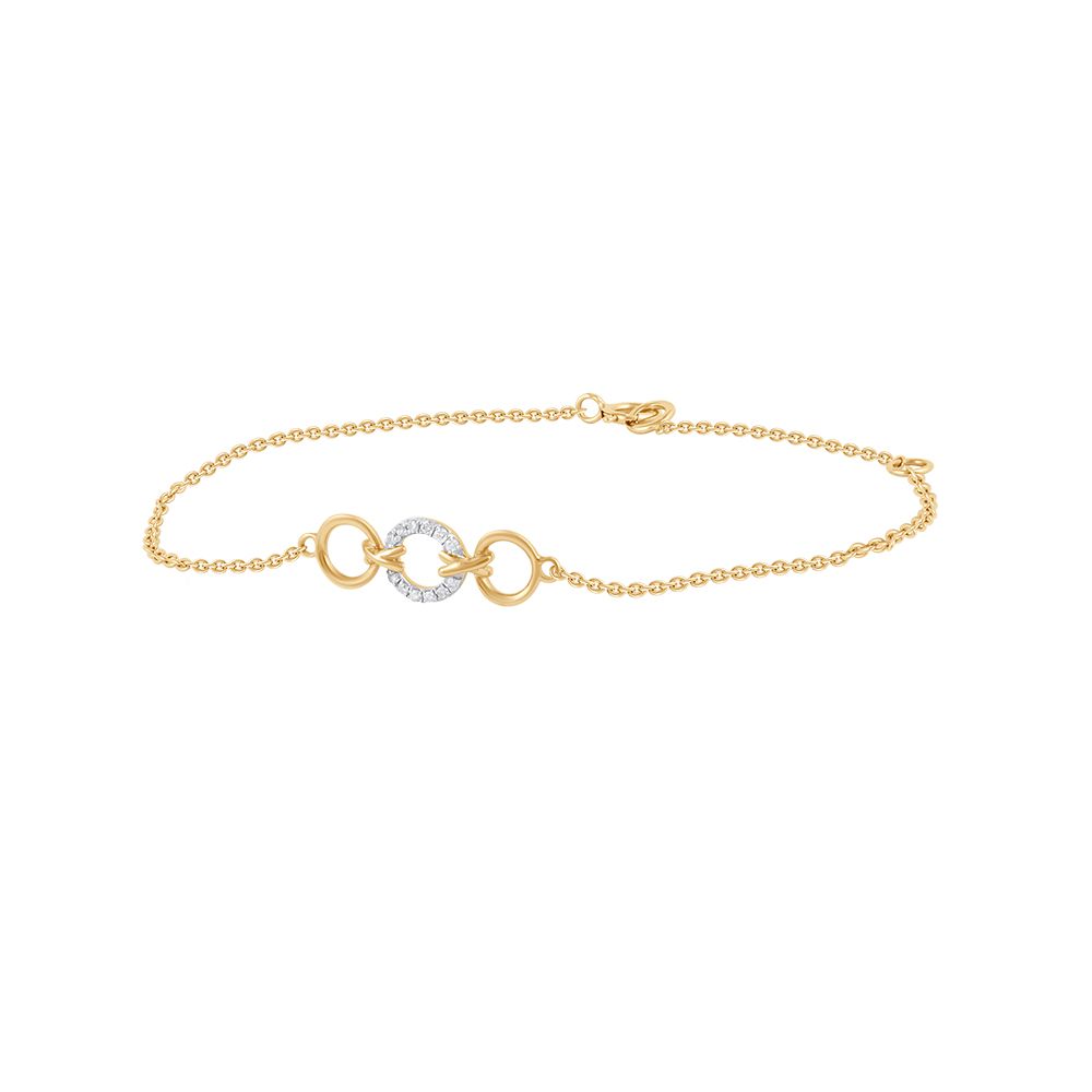 Circle Design Diamond and Yellow Bracelet-Bracelets-OBR24S02