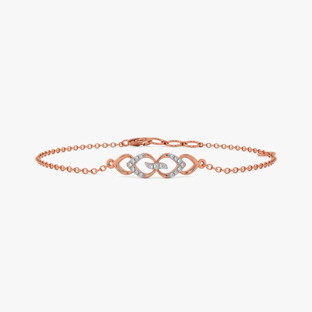 Geometric Design Rose Gold and Diamond Bracelet-Bracelets-OBR24S03