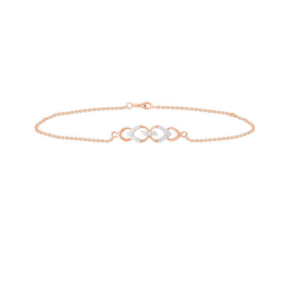 Geometric Design Rose Gold and Diamond Bracelet-Bracelets-OBR24S03