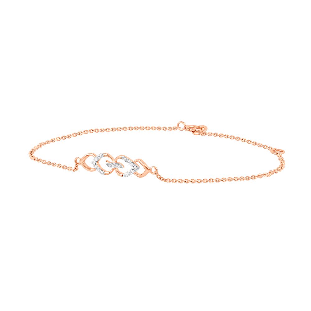 Geometric Design Rose Gold and Diamond Bracelet-Bracelets-OBR24S03