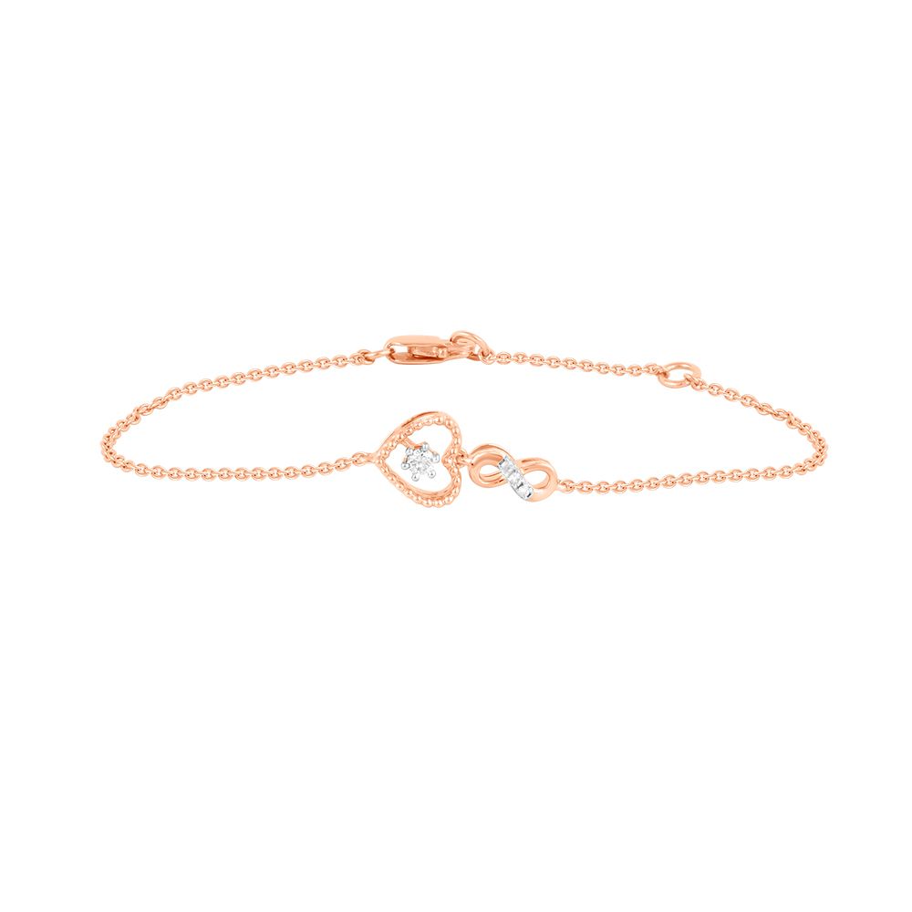 Delicate Rose Gold and Diamond Bracelet-Bracelets-OBR24S04