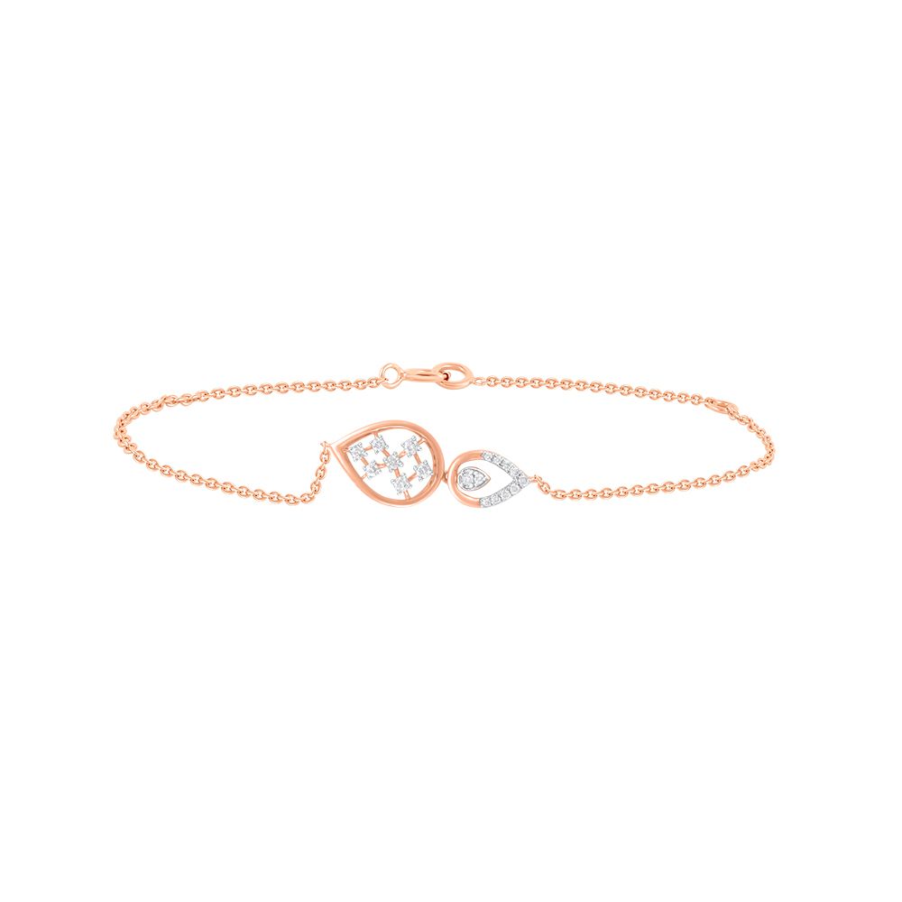 Teardrop Design Diamond Bracelet-Bracelets-OBR24S05