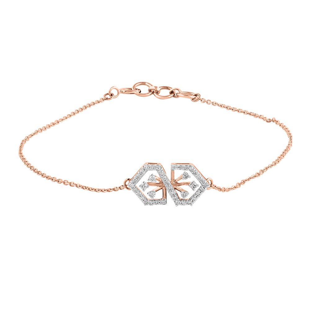 Dainty Geometric Design Diamond Chain Bracelet-Bracelets-OBR24S08