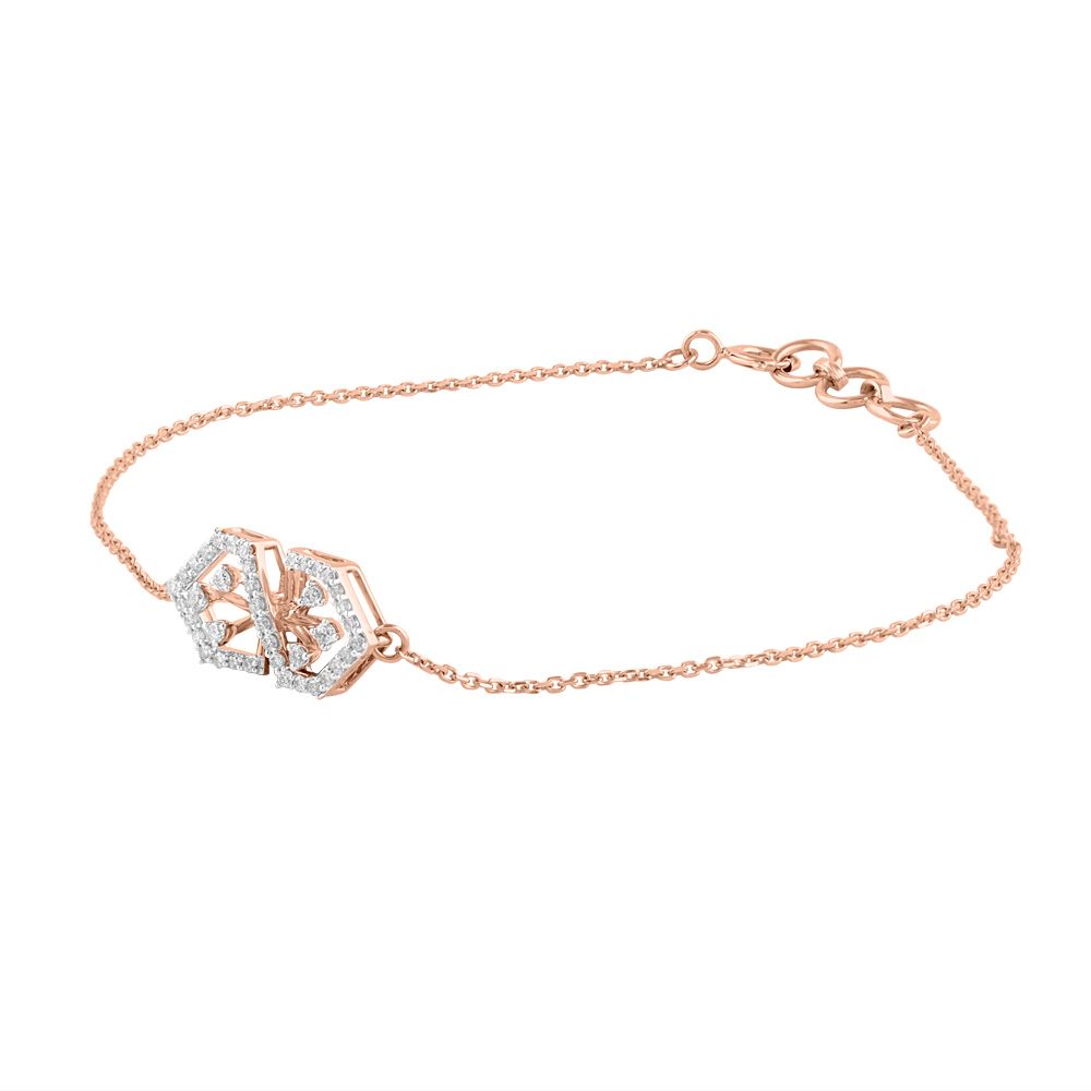 Dainty Geometric Design Diamond Chain Bracelet-Bracelets-OBR24S08