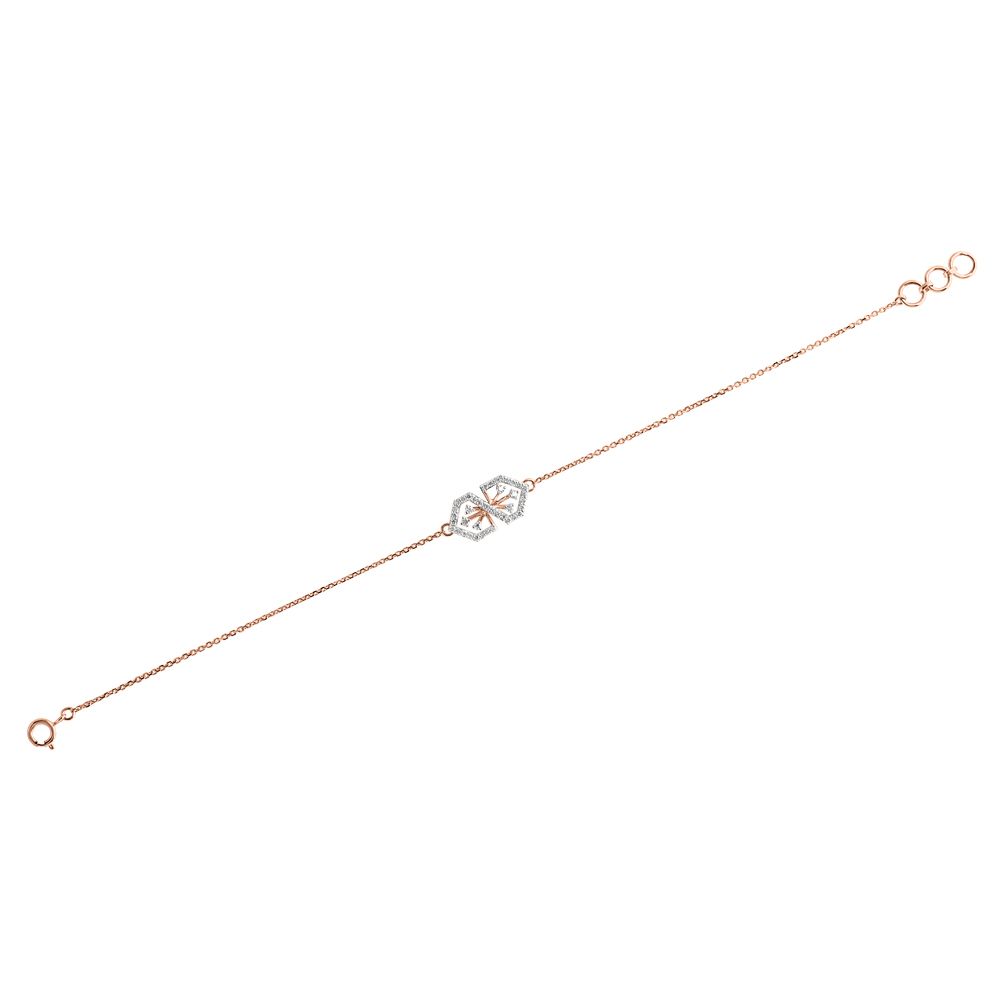 Dainty Geometric Design Diamond Chain Bracelet-Bracelets-OBR24S08