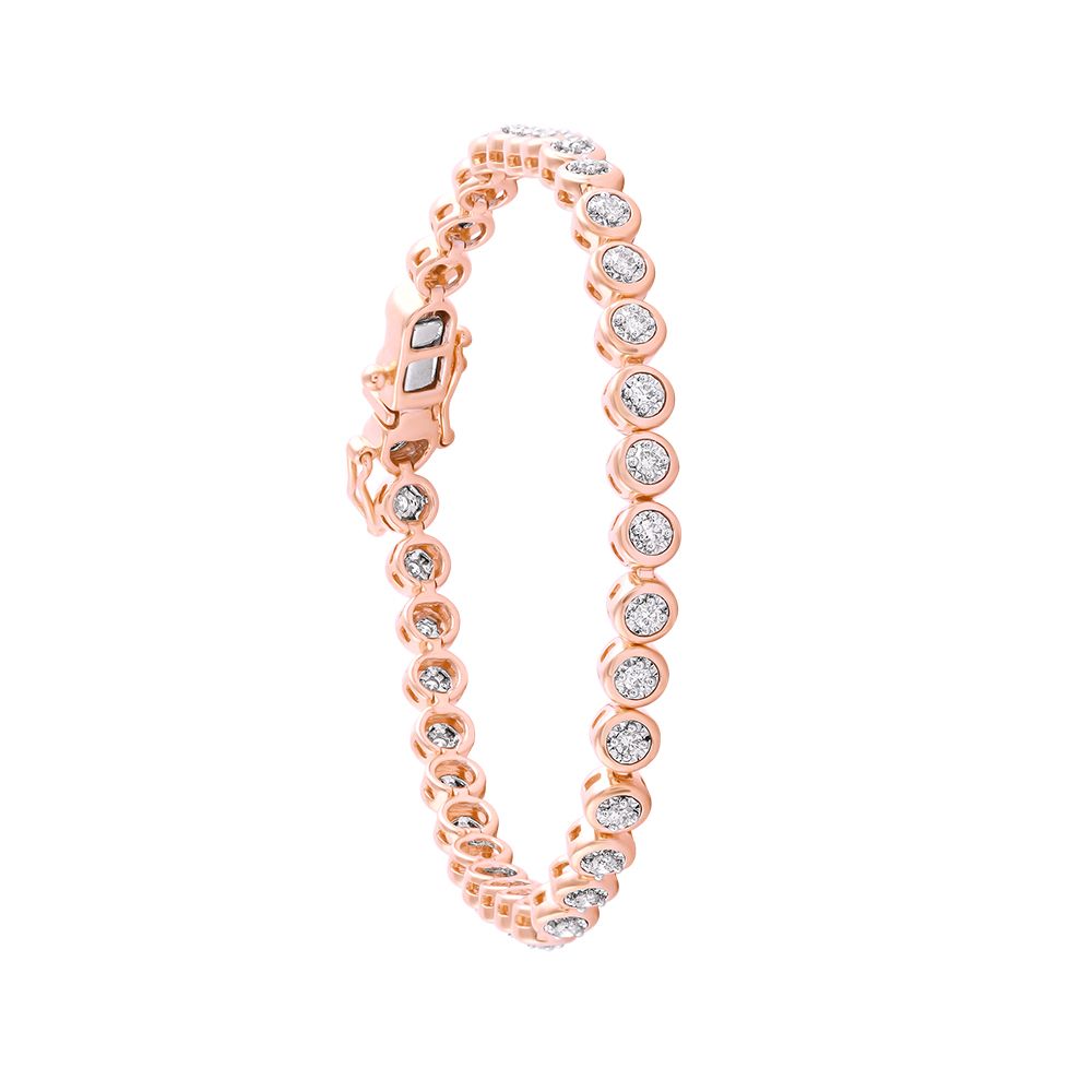 Pretty Rose Gold Diamond Bracelet-Bracelets-OBR24S15