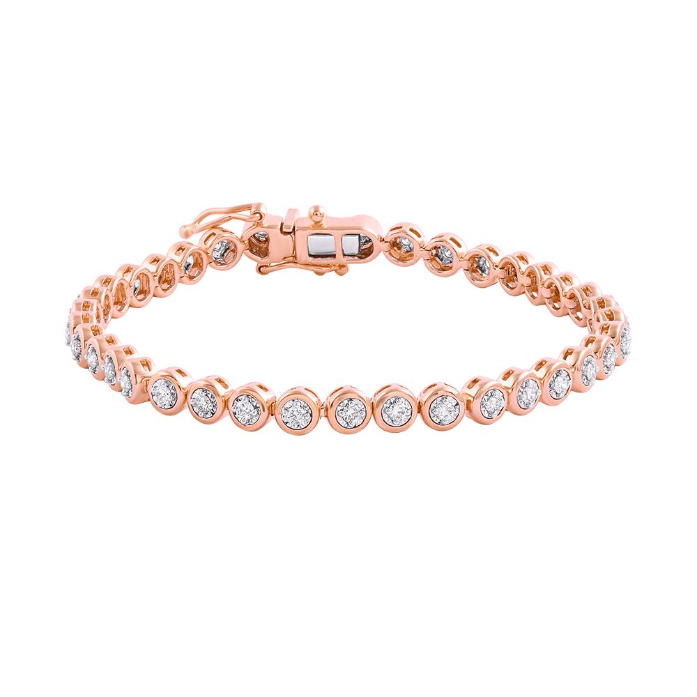 Pretty Rose Gold Diamond Bracelet-Bracelets-OBR24S15