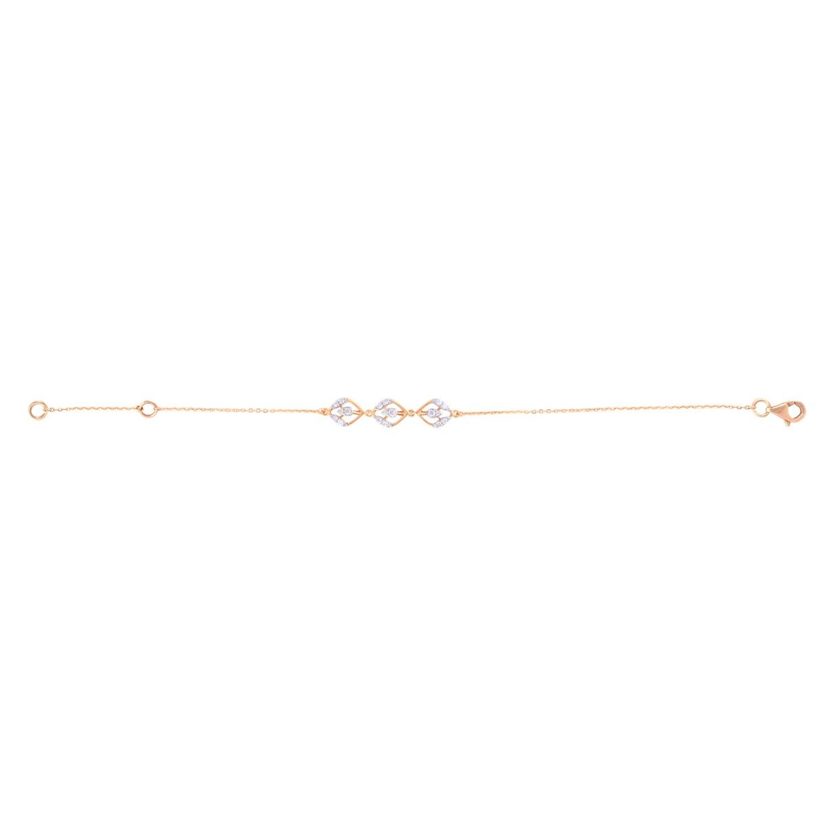 Leaf Design Diamond Chain Bracelet-All Jewellery-OBR24S18