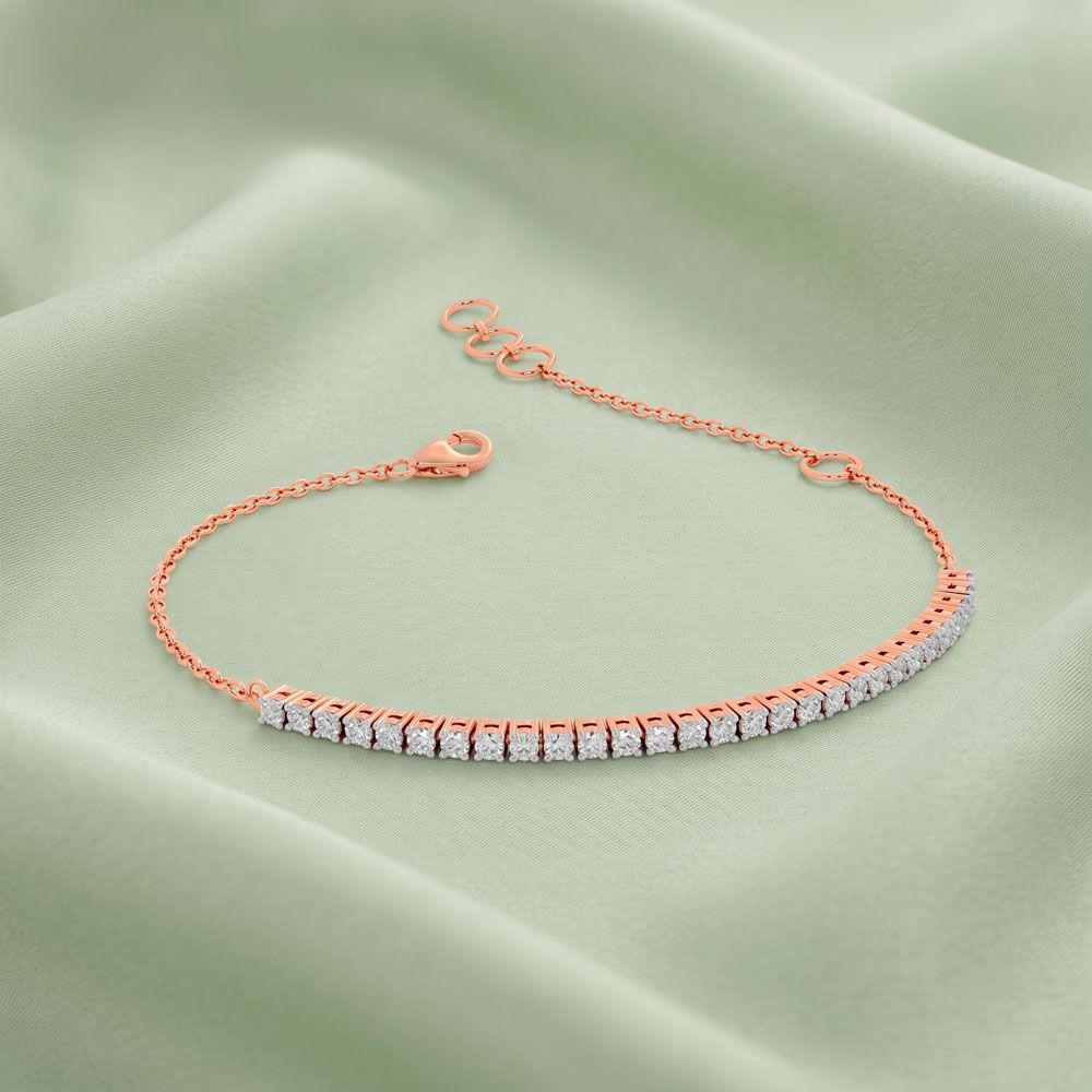 Eye-Catching 18KT Rose Gold Women Bracelet-Bracelets-OBR24S38