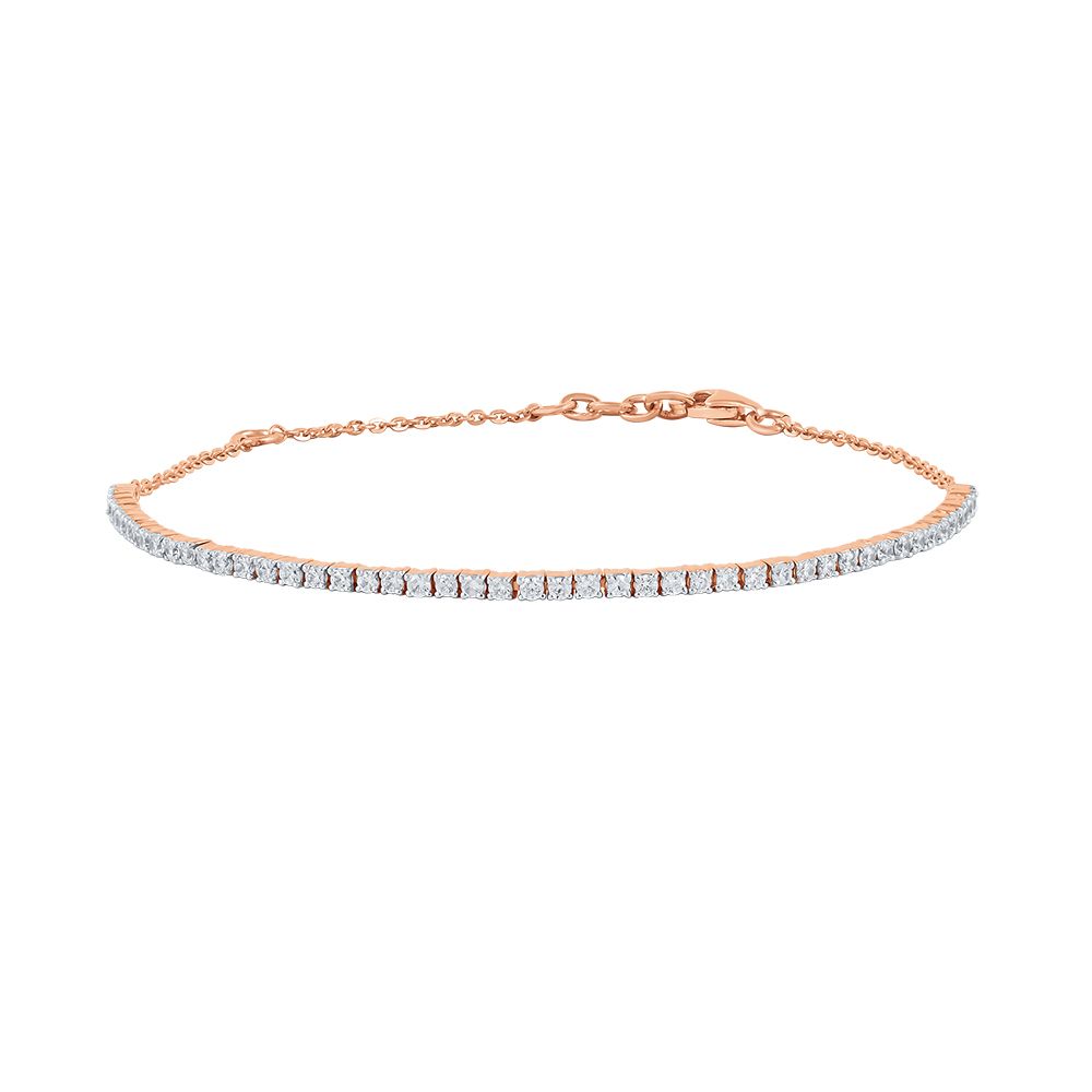 Eye-Catching 18KT Rose Gold Women Bracelet-Bracelets-OBR24S38