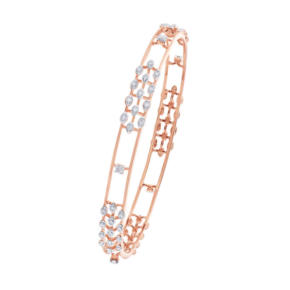 Exquisite 18KT Rose Gold and Diamond Bangle-Bangles-OBS23001