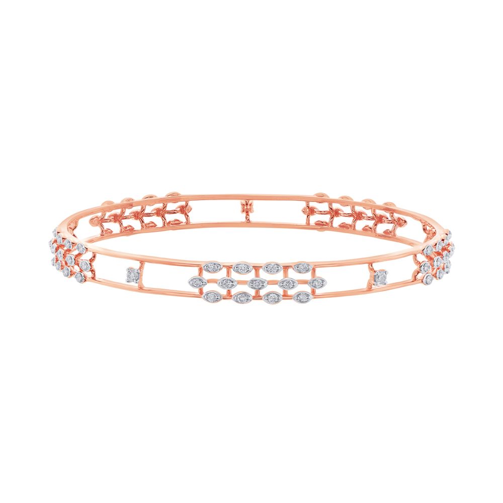 Exquisite 18KT Rose Gold and Diamond Bangle-Bangles-OBS23001