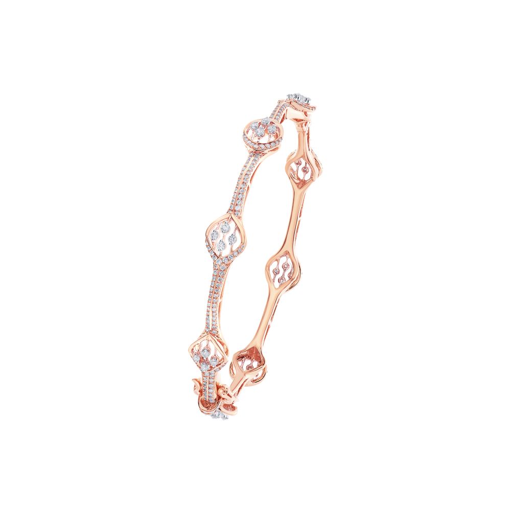 Glamourous Diamond Rose Gold Bangle-All Jewellery-OBS23004