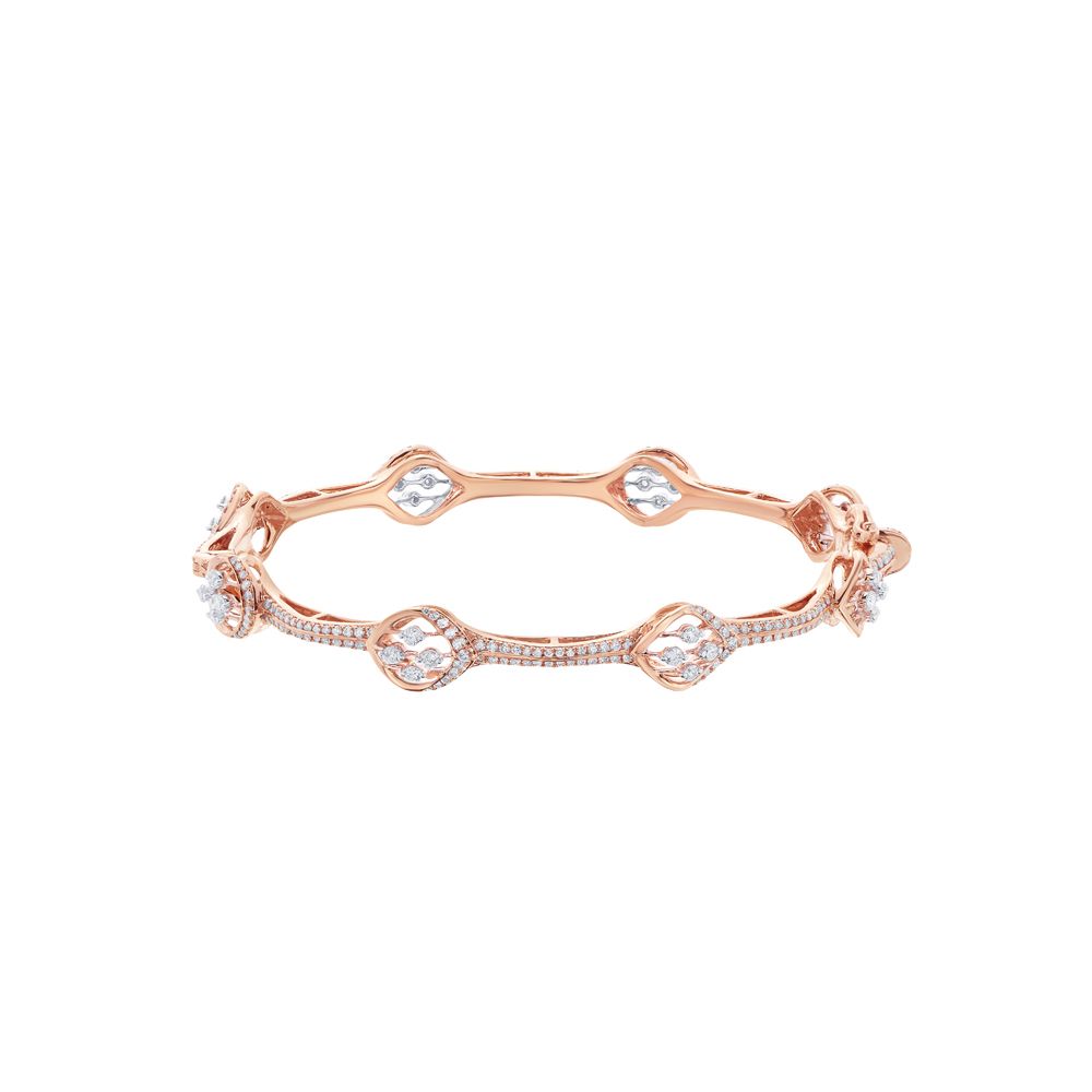 Glamourous Diamond Rose Gold Bangle-All Jewellery-OBS23004