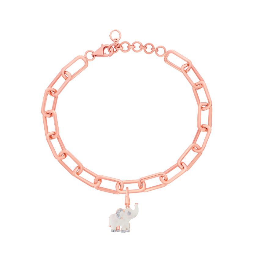 Elephant Diamond Pendant in 14KT Rose Gold-Pendants-OCP22005-D900X0C