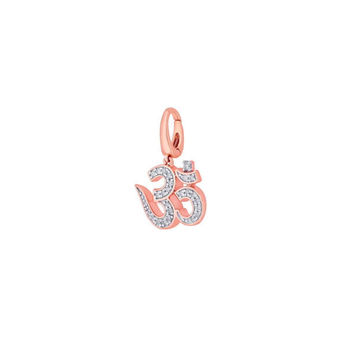 Om 14KT Rose Gold and Diamond Pendant-Pendants-OCP22008-D900X0C