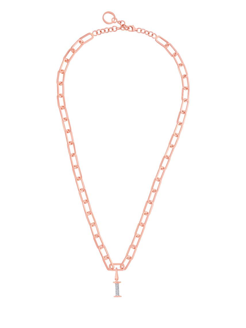 I Alphabet Diamond 14KT Rose Gold Pendant-Pendants-OCP22012-D900X0C