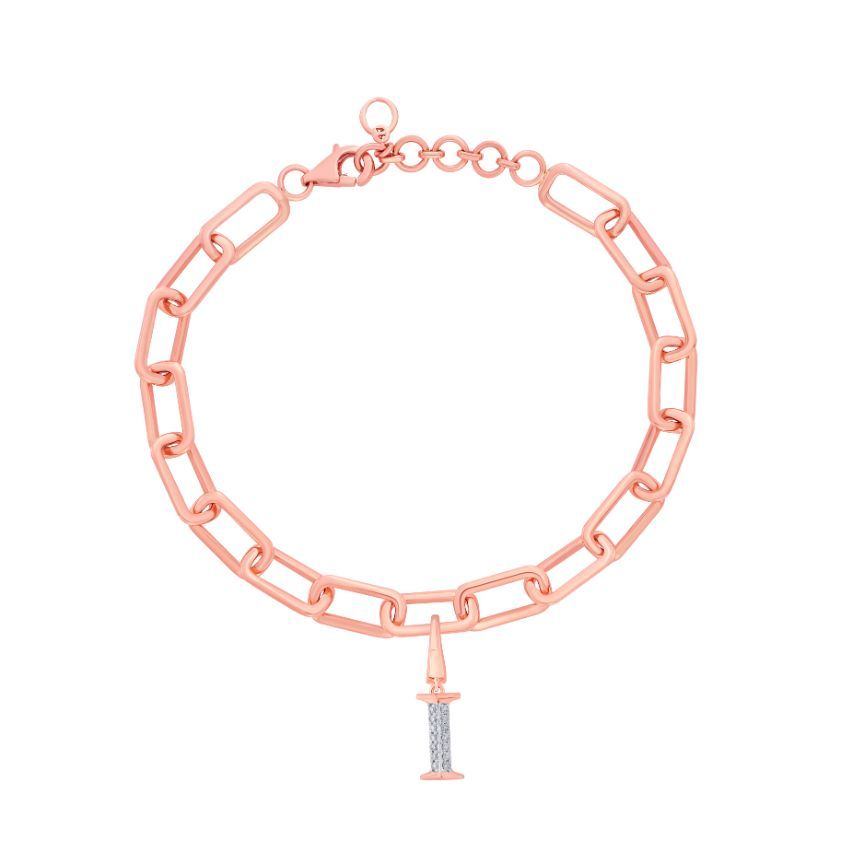 I Alphabet Diamond 14KT Rose Gold Pendant-Pendants-OCP22012-D900X0C