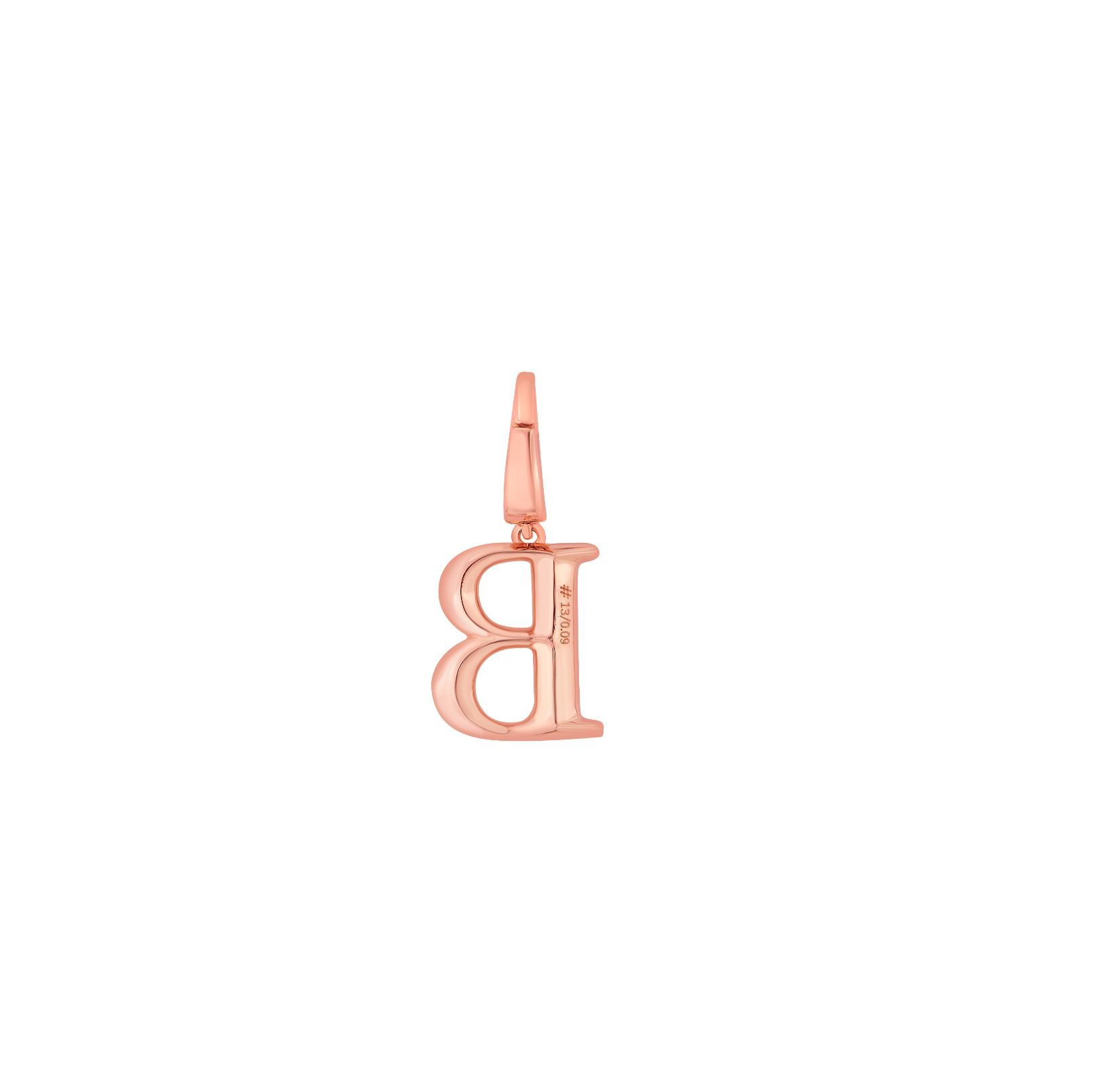 B Alphabet Diamond and 14KT Rose Gold Pendant-Pendants-OCP22018-D900X0C