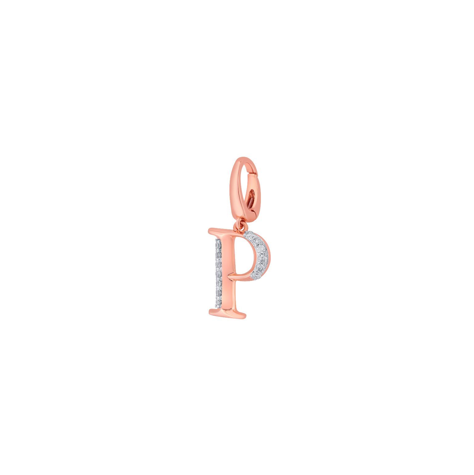 P Alphabet 14KT Rose Gold and Diamond Pendant-Pendants-OCP22025-D900X0C