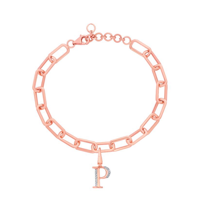 P Alphabet 14KT Rose Gold and Diamond Pendant-Pendants-OCP22025-D900X0C