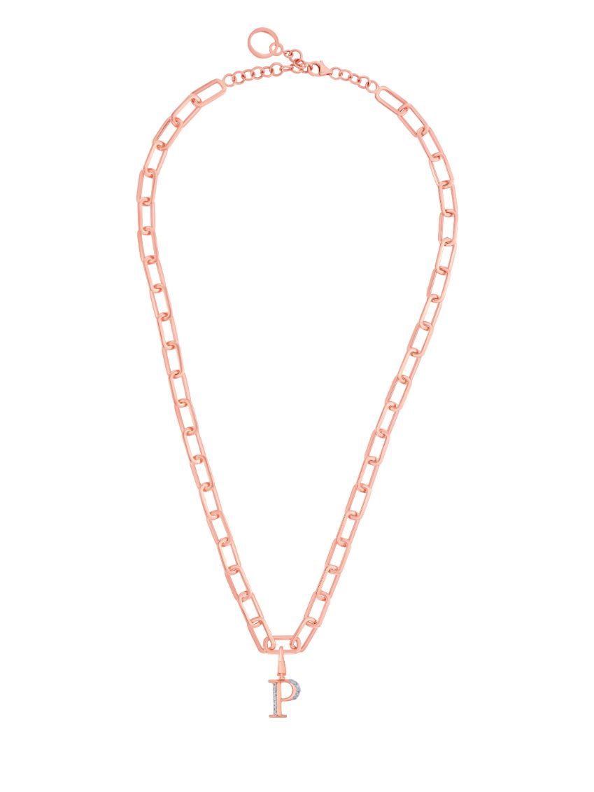 P Alphabet 14KT Rose Gold and Diamond Pendant-Pendants-OCP22025-D900X0C