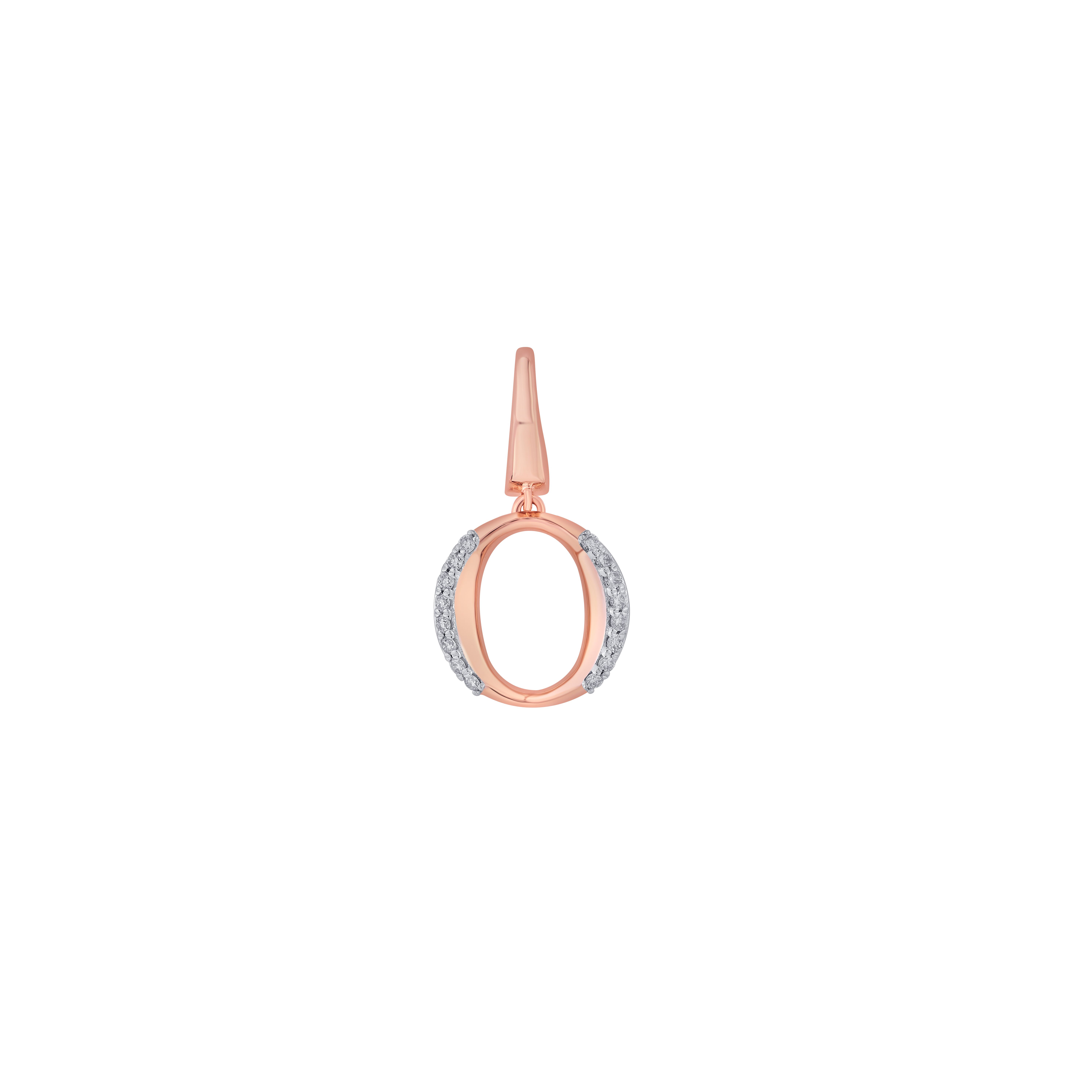 O Alphabet 14KT Rose Gold and Diamond Pendant-Pendants-OCP22026-D900X0C
